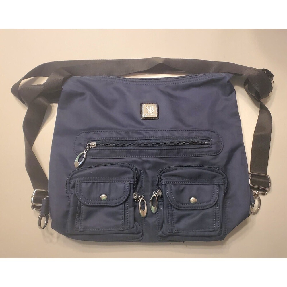 Navy Blue Nylon Crossbody Purse